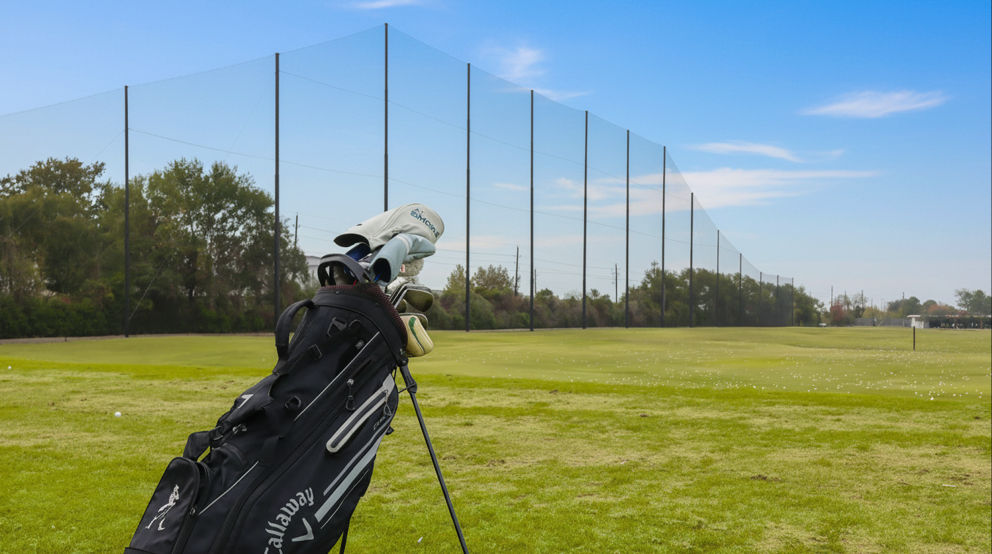 custom golf course netting system at BlackHorse Golf Club driving range